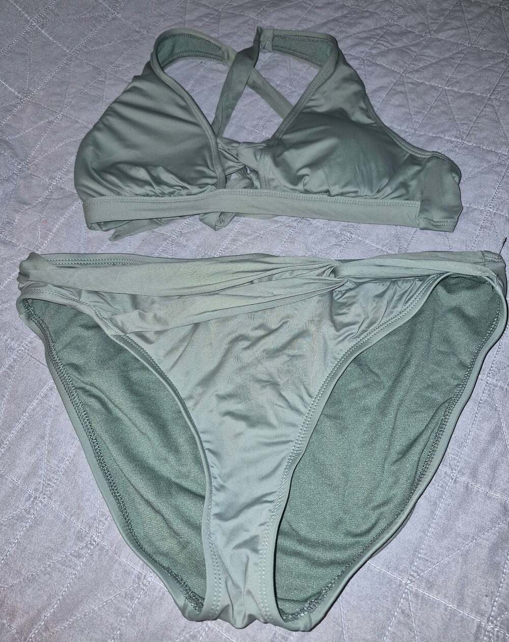 Mynah Green Halter Bikini Set Size M